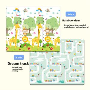 TEMU 접이식 아기 놀이매트, 방수 기어가는 매트, 양면 폼 놀이 공간, 유아용 배타기 매트, 실내외 사용 가능, 남아 여아 장난감, 크리스마스, 생일 및 기타 선물용