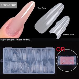 TEMU 1박스 듀얼 네일폼 180개입 15사이즈 NEW 2025 익스텐션-듀얼폼 롱 코핀 아몬드 네일폼 탑몰드 바텀몰드 매니큐어 익스텐션 도구