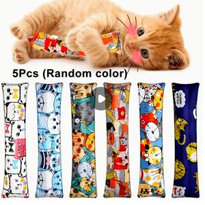 TEMU 3/4/5개입 고양이 인터랙티브 씹기 토이 베개 | 스크래칭 패드 (잡기 포스트 포함), 물어뜯기 방지, 귀여운 애니메이션 캐릭터 디자인, 실내 고양이, 새끼 고양이 및 모든 품종에 적합 | 혼자 사용하거나 그룹으로 사용 가능, 고양이 애호가를 위한 이상적인 선물