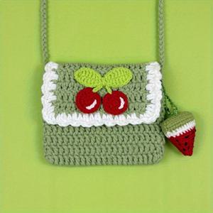 TEMU 체리 디자인의 빈티지 코바늘 클러치, 사랑스러운 벌 장식이 있는 손으로 짠 미니 지갑, 마그네틱 잠금 코인 지갑, 데일리 및 여행용으로 완벽, 코바늘 애호가를 위한 깜짝 선물, 크리스마스 추수감사절 새해 파티 선물