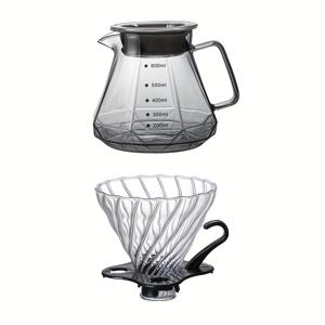 TEMU 핸드 브루 유리 커피포트 + 핸드 푸어 필터 컵 - 13/20oz 드리퍼 커피메이커용 유리 커피 서버, 스탠다드 유리 커피 카라페, 슬로우 브루잉 커피 푸어오버, 카페, 여행, 가정 및 사무실용