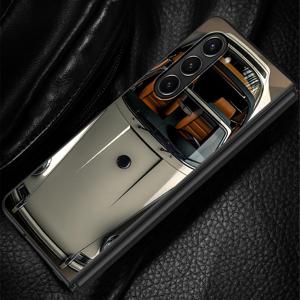 TEMU 레트로 패션 카 케이스 폰 커버, 삼성 갤럭시 Z 폴드6 Z 폴드7 6 5 4 3 Z 폴드5 Z 폴드3 Z 폴드7 Z 폴드4 호환