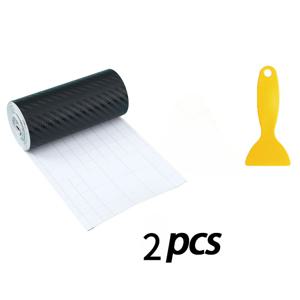 TEMU 3D 탄소 나노 섬유 테이프 2개 세트 - 방수 스크래치 방지 범퍼 및 실 프로텍션 스트립, 블랙, 스타일리시한 자동차 액세서리, 모던한 자동차 인테리어, 내구성 있는 접착 필름, 스크래치 방지 소재, 자동차 애호가 및 차량 소유자용