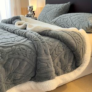 TEMU 1개 럭셔리 플러시 담요, 이중 레이어 두꺼운 타월 담요, 두껍고 따뜻한 가을/겨울 침구, 부드럽고 편안한 원단, 세탁 가능, 기계 세탁 가능, 베개 커버 미포함