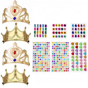 TEMU 10개/세트 골든 크라운 세트 - 파티 모자 만들기 키트, 라인스톤 장식 크라운, 반짝이는 헤드피스, 생일, 결혼식, 할로윈, 생일 파티 장식, 축제 헤드피스, 장식용 헤드피스, 공예 애호가용