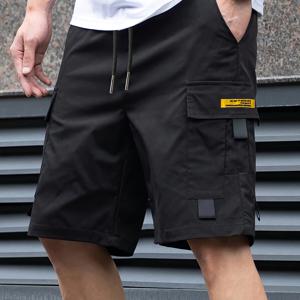 TEMU 남성용 패셔너블 캐주얼 작업복 반바지 1벌, 봄/여름용, 다중 포켓 및 드로스트링 디자인. 캐주얼 스포츠, 야외 활동, 캠핑, 여행, 휴가에 적합. 남성, 파트너, 가족을 위한 선물로 이상적. 남성 의류, 남성용 웨딩 반바지, 남성용 운동 바지