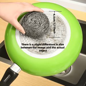 TEMU 8/13개 대형 고강도 스테인리스 스틸 냄비 스크러버 볼 - 고아연 철심 내장, 다목적 스크러빙 와이어 - 냄비, 팬, 그릇, 스토브탑, 오븐용 - 내구성 강한 녹 방지 스틸 와이어 브러시, 주방 및 욕실 사용 가능