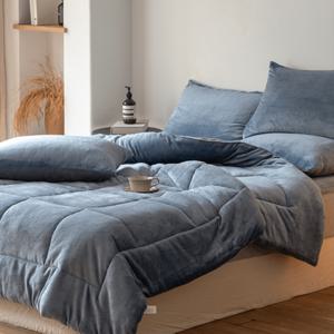 TEMU KURUA 겨울 따뜻한 양면 극세사 이불 세트 홈 이불/패드/베개커버 세트