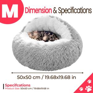 TEMU 업그레이드된 두꺼운 반폐쇄형 조개껍질형 강아지 침대 - 겨울철 보온 소프트 펫 네스트, 소형/중형/강아지 집에 적합, 포메라니안, 치와와, 시츄를 위한 아늑한 원형 침대