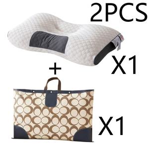 TEMU 수납 가방 포함 RV 캠핑카 베개 세트 2개 - 여행용 트레일러, 캠핑카, 모터홈에 적합한 부드러운 경추 목 지지 베개 - 고품질 폴리에스터 충전재, 피부 친화적이고 내구성 좋음, 수면 보조제로 사계절 사용 가능