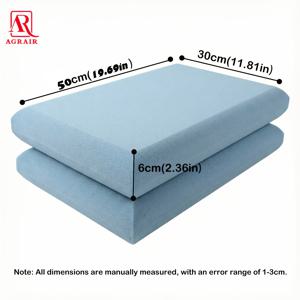 TEMU 느린 반발 속 작은 파란색 베개 1개 또는 2개 (베개 커버 없음), 목 지지 베개, 초박형 느린 반발 저소재 신경줄기 베개, 옆으로 또는 배로 자는 사람에게 적합, 가정, 사무실, 학생 기숙사, 캠핑에 이상적