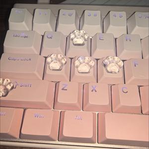 TEMU 고양이 발바닥 키보드 스티커 4개 세트, 잔여물 없는 키캡, 네일 아트 보호, 미니 캐릭터가 있는 긴 네일 디자인, 레진 공예 및 키보드 장식에 완벽