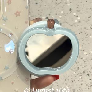 TEMU Korean-style Blue Apple Mirror Magnetic Suction Stand, Compatible with Phones, Strong Desktop Adhesion, Lazy Person's Stand