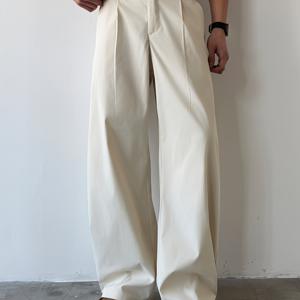 TEMU 남성 솔리드 컬러 와이드 레그 롱 트라우저