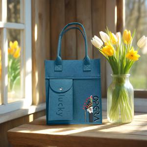 TEMU 대용량 여성용 펠트 토트백, 재사용 가능한 쇼핑백, 캠퍼스용 두꺼운 펠트 휴대용 가방