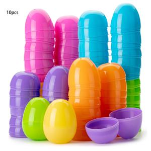 TEMU 10개입 리필형 부활절 달걀 | 광택 플라스틱 달걀 선물 상자, 깜짝 달걀, 부활절 달걀 찾기 및 파티 장식에 적합