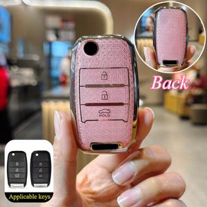 TEMU TPU 차량 키 케이스 커버 (3버튼 포함), KIA K5, K3, KX3, Rio, Optima 등 모델 호환, 키리스 엔트리용 디자인