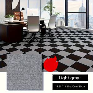 TEMU /80개 자체 접착식 타일 카펫, 사각형 긴 필앤스틱 상업용 카펫, PVC 뒷면이 있는 바닥 타일, 미끄럼 방지 매트, 가정용 카펫 타일 장식, 거실, 침실, 세탁실, 홈 데코에 적합, 30.0Cm X 30.0Cm