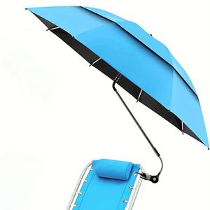 TEMU 1개 캠핑 접이식 우산 클립 포함, 자외선 차단, 야외 선쉐이드 이중층 자외선 차단 낚시 우산