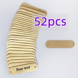 TEMU 52개 맞춤형 이름표, 4.5cm*1.2cm, PU 가죽 라벨, 둥근 모서리 및 사전 절단된 구멍 포함, 내구성 있는 스타일, DIY 의류, 가방, 모자, 청바지, 공예품, 선물 포장용으로 적합