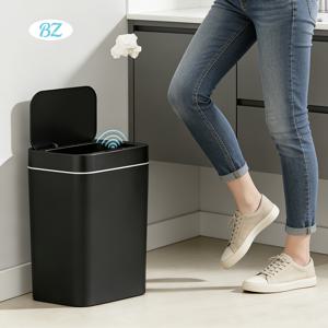 TEMU 자동 모션 센서 욕실 (뚜껑 포함), 4.23갤런 터치리스 , 스마트 플라스틱 슬림 , 소형 화이트 휴지통 (화장실, 사무실, RV, 침실, 거실용)