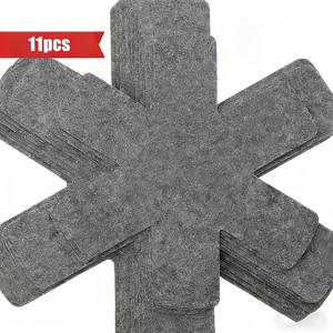 TEMU 11개 펠트 냄비 및 프라이팬 보호 패드 - 끈적임 방지, 스크래치 방지 다층 내열성 주방 보관 패드 (조리 기구, 유리 용품, 베이킹 트레이, 접시용) - 내구성 있는 미끄럼 방지 정리대 (캐비닛 및 조리대용), 조리 기구 보호