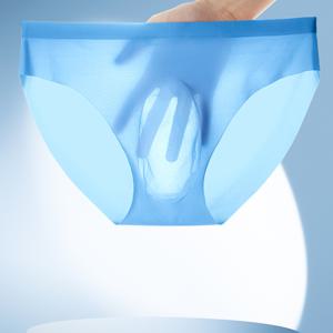TEMU 3팩 여름 초박형 투명 아이스 섬유 남성용 삼각 브리프 | 속건성, 통기성, 시트 노쇼 데일리 & 캐주얼용 속옷