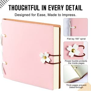 TEMU 6x6인치 스크랩북 | 240페이지, 두꺼운 빈 페이지, 웨딩 앨범, , 남자친구, 가족을 위한 특별한 사진 앨범 | 의식적인 감각의 창의적인 수공예 선물, 핑크, 옐로우, 퍼플 색상으로 제공