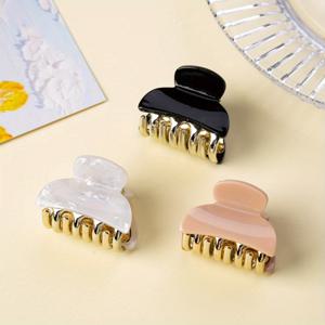 TEMU 3PCS 아크릴 헤어 클로우 클립 여성용 여성용 작은 클로우 클립 그라데이션 헤어 클립 미끄럼 방지 턱 클립 포니테일 홀더 여성 여성 헤어 액세서리