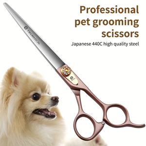 TEMU TINMARDA 전문가용 오른손잡이 강아지 그루밍 가위 - 내구성 강화 440C 스테인리스 스틸 로즈 골드 펫 트리밍 가위, 날카로운 칼날, 전문가용 강아지 & 고양이 커팅, 수의사용 & 일반 사용