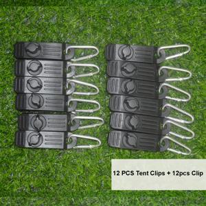 TEMU 강화된 헤비 듀티 타프 클립 - 캠핑, 차양, 카라반, 캐노피, 차량, 수영장 및 보트 커버용 엄지 스크류 및 후크가 포함된 24개 타프 클램프 세트