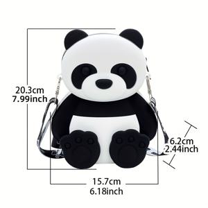 TEMU 3D 귀여운 판다 실리콘 만화 크로스바디 백, 여성 캐주얼 패션 지갑 (전화 및 동전 보관), 친구에게 완벽한 선물