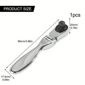 TEMU 1개 2-in-1 미니 래칫 렌치 72치아 - 빠른 회전, 이중 헤드 스크루드라이버 & 소켓 스패너 도구, 합금강