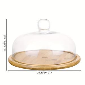 TEMU 유리 덮개 대나무 및 나무 케이크 플레이트, 견과류 플레이트, 과일 플레이트, 원형 플레이트, 일본식 드라이 과일 플레이트, 디저트 스낵 트레이, 블랙 월넛 원형 플레이트, 차 커피 나무 플레이트, 케이크 디저트 나무 플레이트, 가정 주방 레스토랑 호텔에 적합