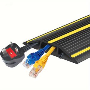 TEMU 1개 6.6Ft 바닥 케이블 커버/고강도 케이블 보호대 조임 와이어 정리 - 운전 위험으로부터 바닥 보호, 전선 보호, 케이블 걸림 방지, 케이블 관리 솔루션, 간편한 설치 - 블랙