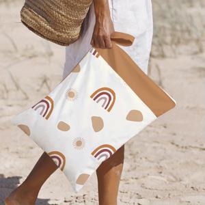 TEMU 여행용 정리함, 두 개의 지퍼 포켓과 손잡이가 있는 재사용 가능한 젖은 건조 가방 - 수영복 및 젖은 옷을 위한 비치 풀 짐백 유아원 요가 토일레트리티스 오거나이저