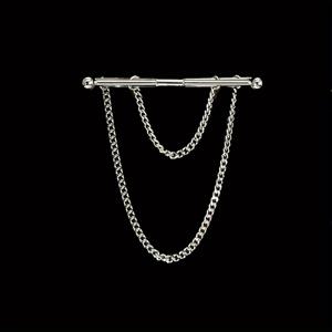 TEMU 비손상 클래식 라운드 볼 더블 체인 태슬 칼라 클립, 고급 셔츠 칼라 핀, 색상 고정 브로치, 영국 빈티지 남성 칼라 고급 패션 액세서리