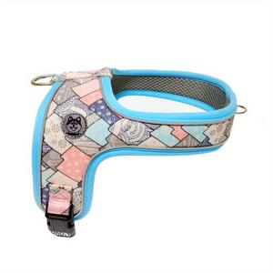 TEMU 반려견을 위한 통기성 좋은 경량 조끼형 하네스, 만화 프린트, 소형견 및 중형견에게 적합, 산책, 레저 활동 등에 사용 가능, 배터리 없음