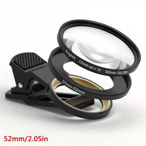 TEMU Knightx 37mm 52mm 휴대폰 클립 매크로 촬영 10배 줌 홀더, 삼성, 아이폰, 애플 스마트폰 호환 범용 카메라 렌즈