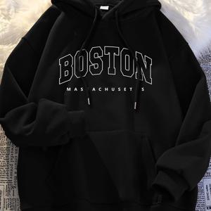 TEMU 후드 스웨트셔츠 캐주얼 보스턴
