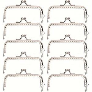 TEMU 10개 지갑 걸쇠 교체 프레임 키스 지갑 프레임 걸쇠 후크 뜨개질 - 잠금 금속 잠금 장치 가방 - 사각 광택 개방, 지갑 제작, DIY 지갑 제작