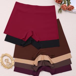 TEMU 6개 단색 심리스 보이쇼츠, 우아하고 편안하며 통기성이 좋은이 좋고 늘어나는 친밀한 팬티, 여성 속옷 및 속옷