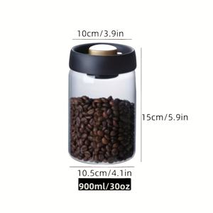 TEMU 커피콩 및 주방 보관용 고품질 붕규산 유리 진공병 - 크기 500g/850g/1100g/1700g - 투명하고 내구성 있음 - 신선함과 맛을 유지하기에 완벽
