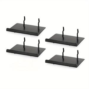 TEMU 작은 페그보드 랙 4개 세트, 금속 페그보드 지지대 스탠드, 페그보드 트레이 추가, 공예실 벽 정리함, 다기능 페그보드 벽 랙 보관 또는 전시용으로 설계됨, 작업대, 공예실, 가정 및 사무실에 적합