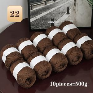 TEMU 10개 팩 손뜨개용 실 - 스웨터, 스카프, 모자에 적합한 피부 친화적인 멀티컬러 니트볼 (카민, 그레이) - 크로셰 공예용