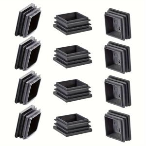 TEMU 12pcs Square Tubing Plug Cap 2 Inch, Plastic Plugs (50mm X 50mm), Tubing End Cap Chair Glide Insert Finishing Plug, Bla