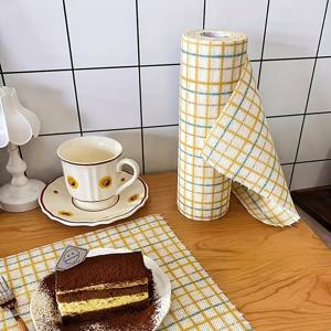 TEMU 1롤 40매/주방 일회용 게으른 천 두꺼운 건습 겸용 가정용 청소 특수 종이 타월 기름 흡수 설거지 행주