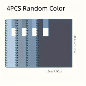 TEMU 4개 A5 스파이럴 노트 - 디자인, 무광 엔드, 특징, 대학 칸막이, 영어 텍스트 - 학생 및 일상적인 사무용으로 적합