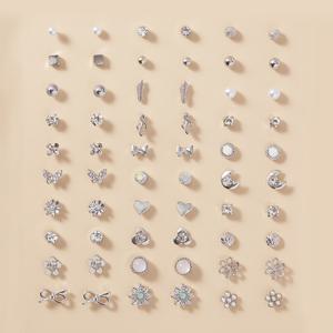 TEMU 여성을 위한 세련되고 쉬운, 독특하고 산뜻한 꽃, 하트, 리본 스터드 귀걸이 30쌍 세트, 데이트 귀걸이 세트, 간편한 선물, 데일리 착용 주얼리