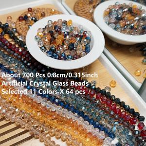 TEMU 약 700개 생생한 오스트리아 유리 비즈, AB 코팅으로 11가지 색상으로 선별, 0.8Cm/0.315인치의 반짝이는 납작한 모양, 주얼리 제작, 공예 및 패션 장식에 적합 - 독특한 팔찌 제작에 이상적